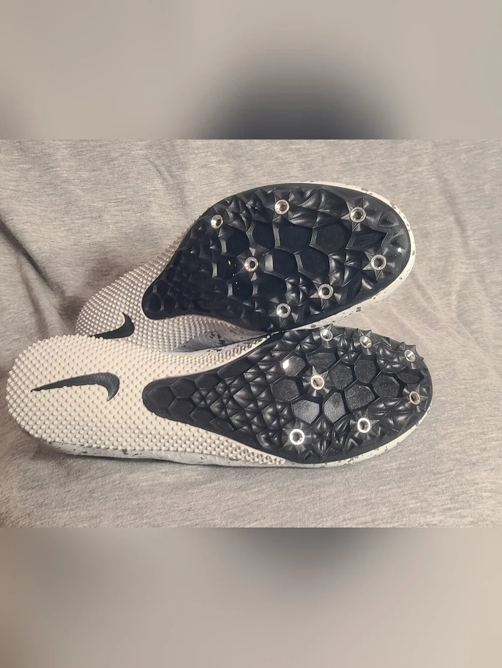 Nike Zoom Rival S 9 Track Spikes Pure Platinum Black 907564-005 Men’s Size 7.5